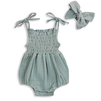 Soft cotton strapping baby creeper