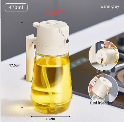 470ML Olive Oil Sprayer Dispenser For Cooking BBQ 2 In 1 Glass Oil Vinegar Soy Sauce Spray Kitchen Oil Bottle For Air Fryer