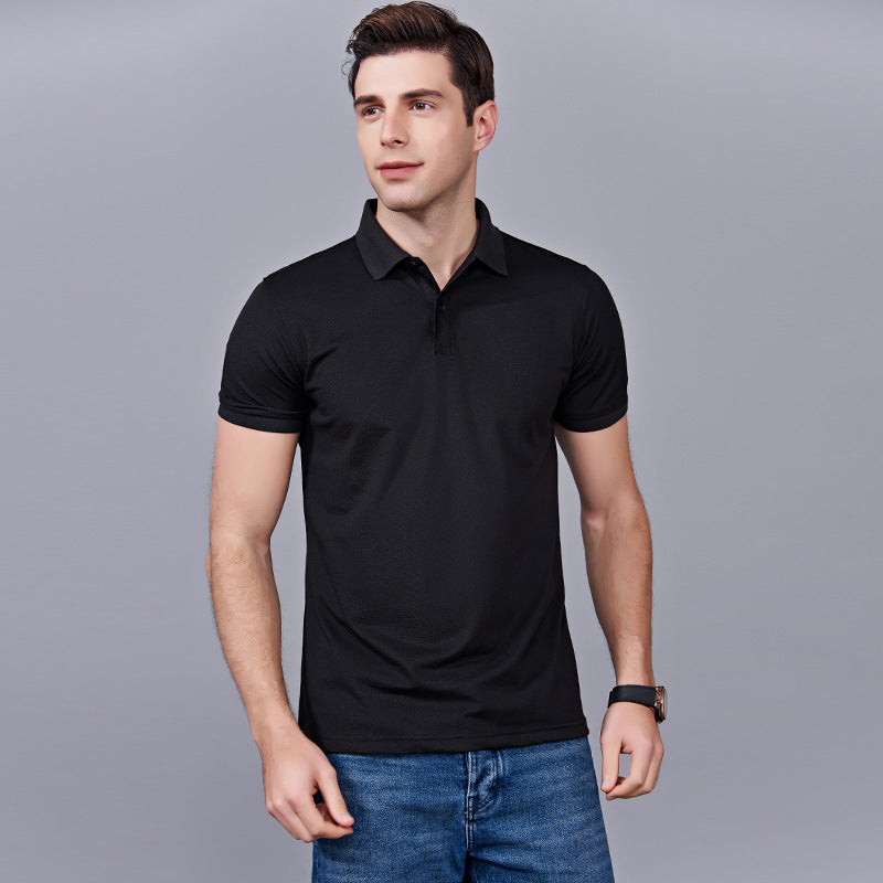 Classic Simple Short Sleeved Polo Shirt With Pique Mesh