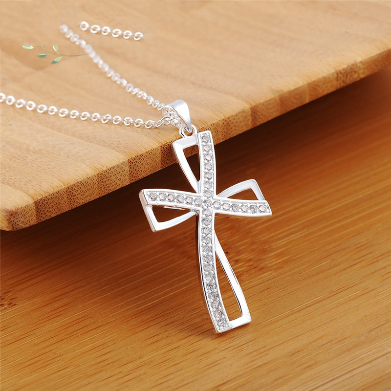 Silver Classic Personality Cross Pendant Necklace