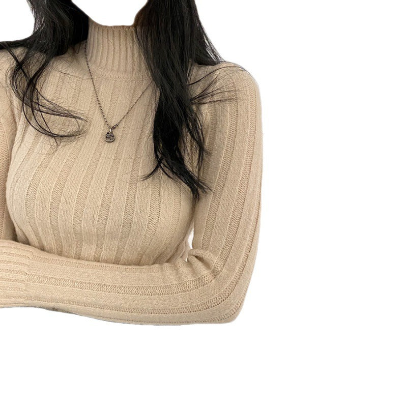 Half Turtleneck Warm Long Sleeves Knitted Sweater