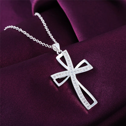 Silver Classic Personality Cross Pendant Necklace