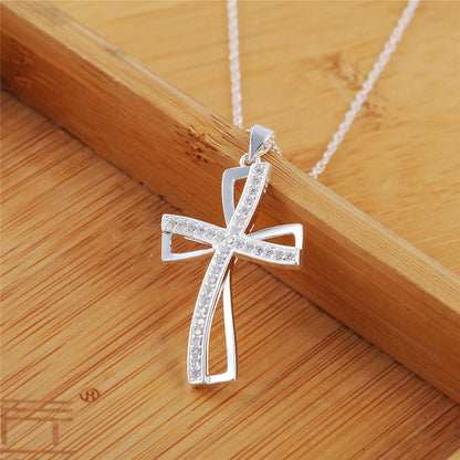 Silver Classic Personality Cross Pendant Necklace