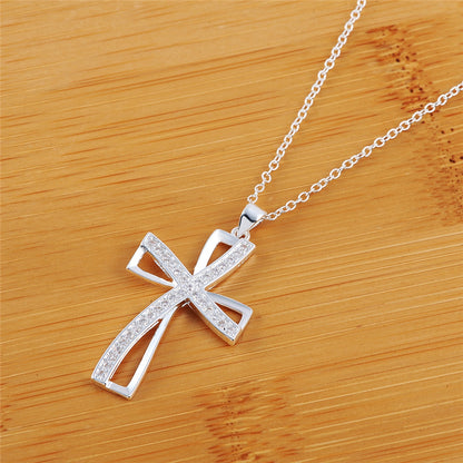 Silver Classic Personality Cross Pendant Necklace