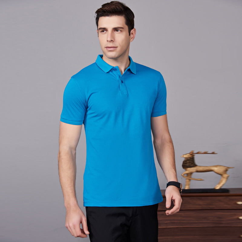 Classic Simple Short Sleeved Polo Shirt With Pique Mesh