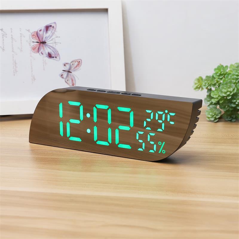 Desktop Bedroom Alarm Clock Geometric LED Mirror