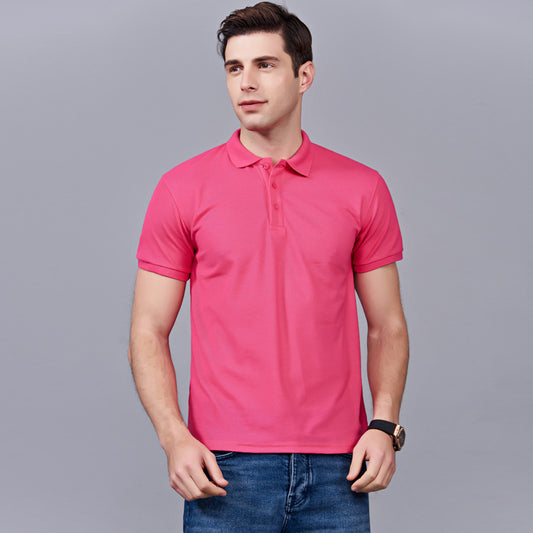 Classic Simple Short Sleeved Polo Shirt With Pique Mesh