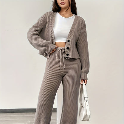 Ladies New Fashion Knitted Sweater Suit