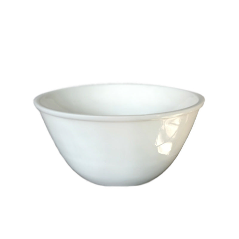 Japanese Glass White Jade Salad Bowl Household Fruit Plate Large