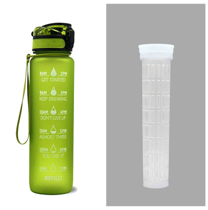 1L Tritan Water Bottle With Time Marker Bounce Cover Motivational Water Bottle Cycling Leakproof Cup For Sports Fitness Bottles